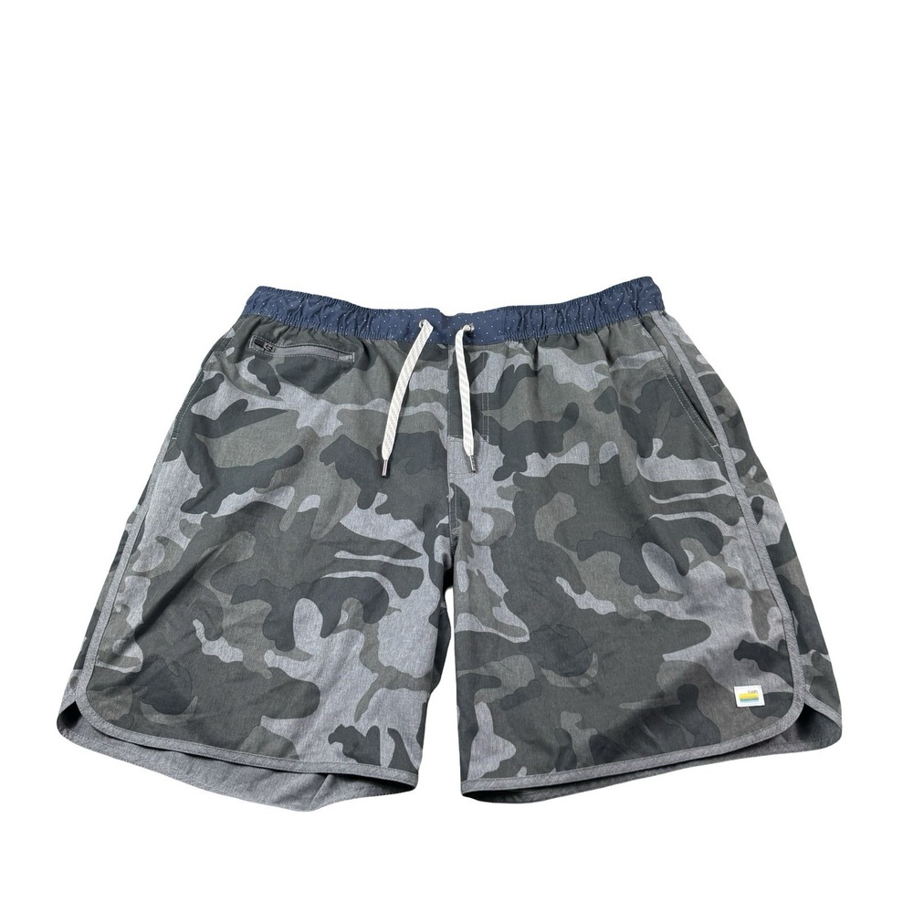 Vuori Green Camo Blue Trim Banks Mens Athletic Performance Short 2XL V330